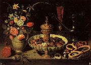 PEETERS, Clara Still life with Vase,jug,and Platter of Dried Fruit oil on canvas